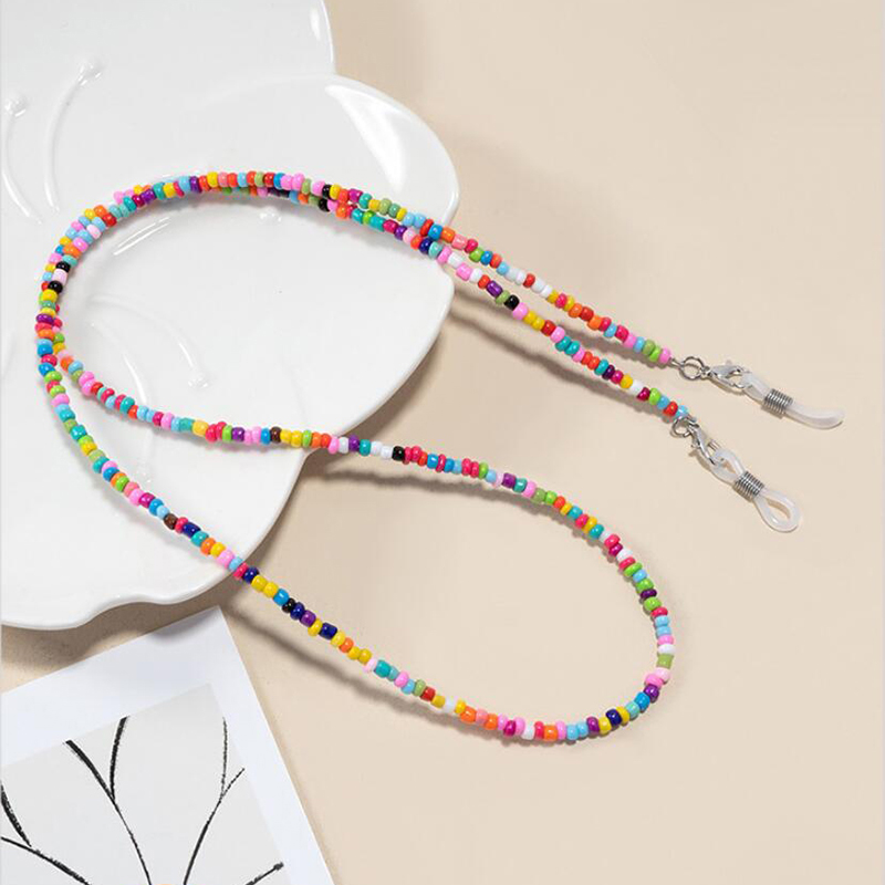 Colorful Rice Bead Glasses Cha - Mask Chain Holder ulasan dan harga